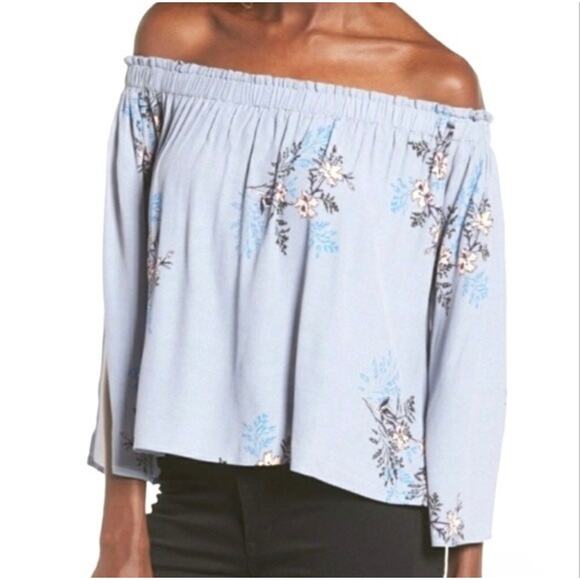 ASTR The Label Off the Shoulder Flowy Floral Top - Picture 1 of 6